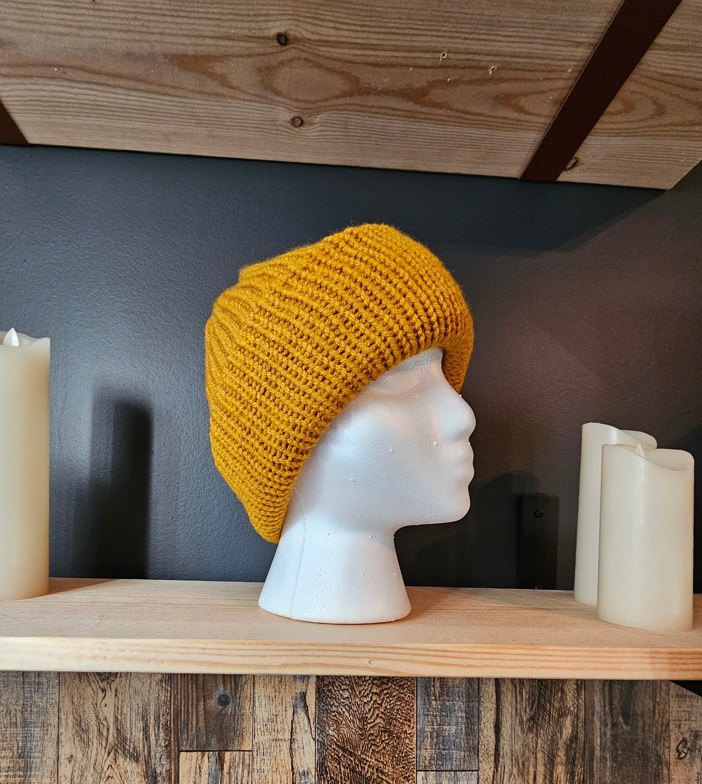 Tuque jaune moutarde